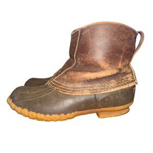 Vtg L.L. Bean Duck Boot Men's Size 6 M Brown Leather Maine Hunting Shoes